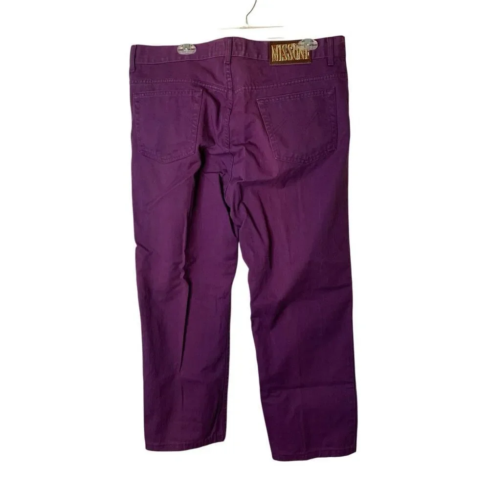 VTG Missoni Sport Wide Leg 100% cotton Made In Italy pants purple size 54